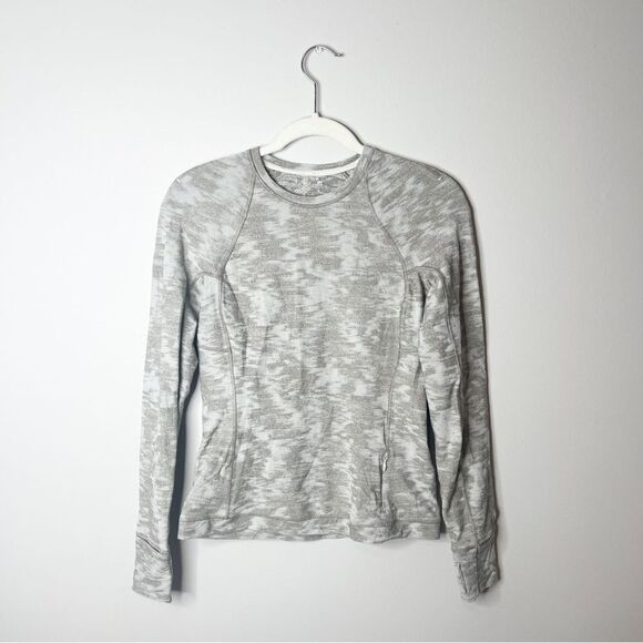 Lululemon It’s Rulu Run Long Sleeve in Data Rush Mini Jacquard White Opal Rover - Picture 3 of 14